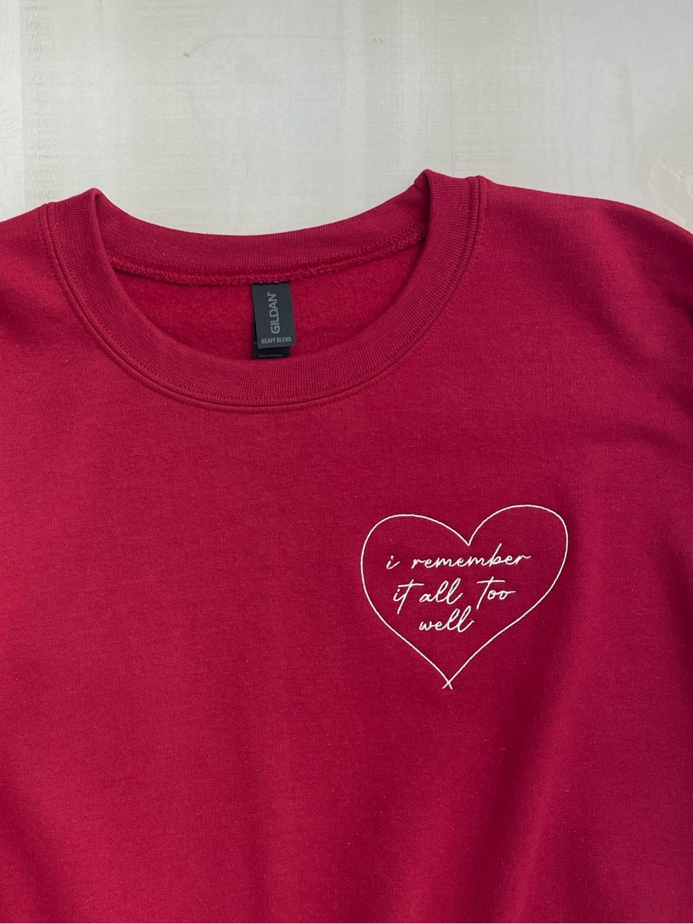 nwot GIRL TRIBE x Taylor Swift all too well embroidered red fleece sweatshirt - Picture 5 of 5